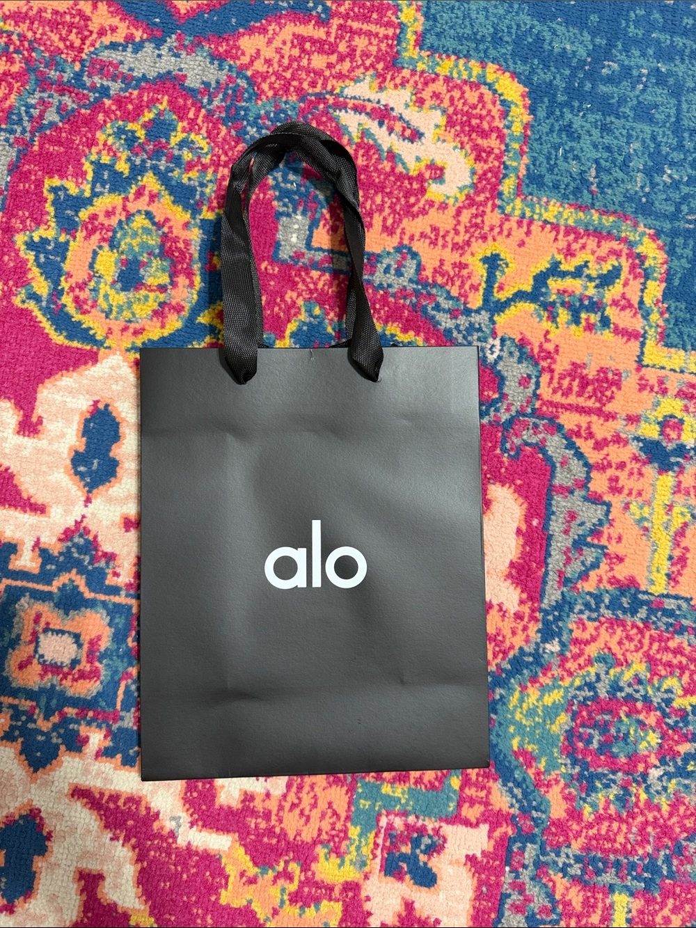 Alo Matte Black Gift Bag with White Logo